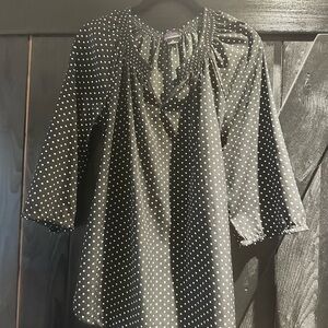 Motherhood Black and White Polka Dot Blouse